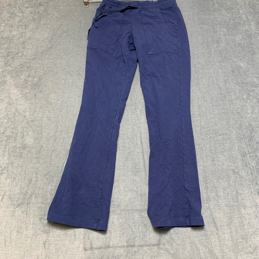VTG Sundown Wide Leg Pants Womens 24x28 Navy Blue Slash Pockets Drawstring